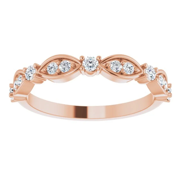 women’s heart-shaped engagement rings-14K Rose 1/3 CTW Lab-Grown Diamond Anniversary Band