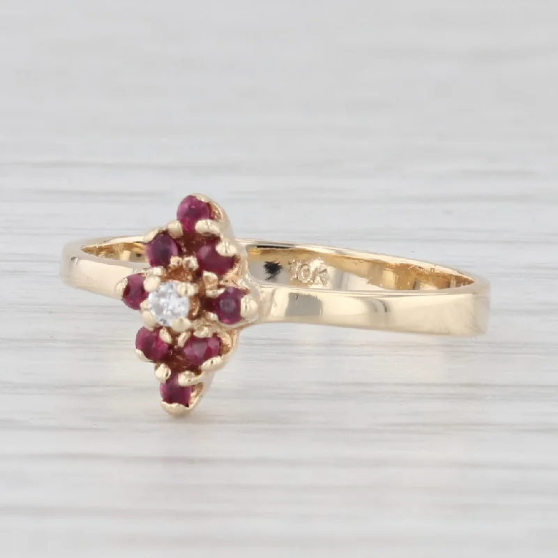 0.18ctw Ruby Diamond Ring 10k Yellow Gold Size 5.75