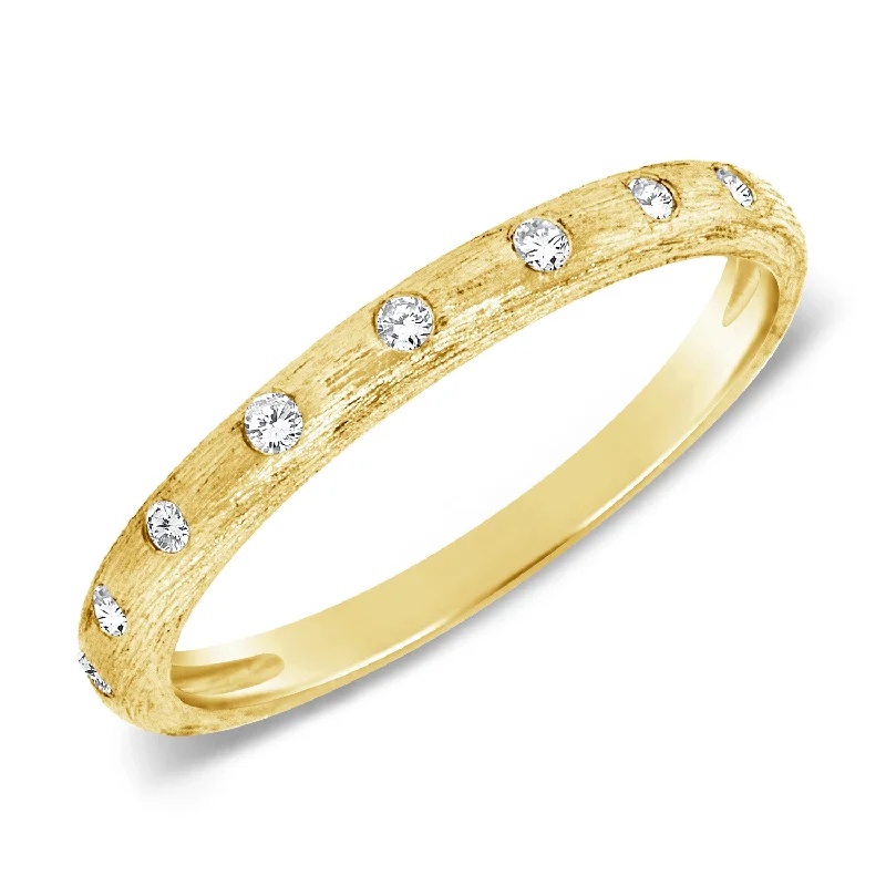 Bezel & Channel Set Diamond Ring made in 14K Gold