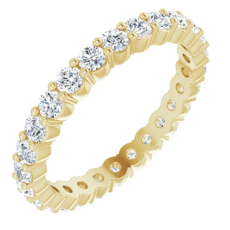 women’s pear-shaped engagement rings-18K Yellow 7/8 CTW Natural Diamond Eternity Band Size 7