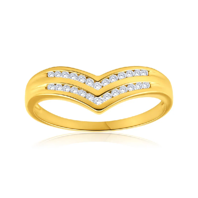 9ct Yellow Gold Classic Diamond Ring