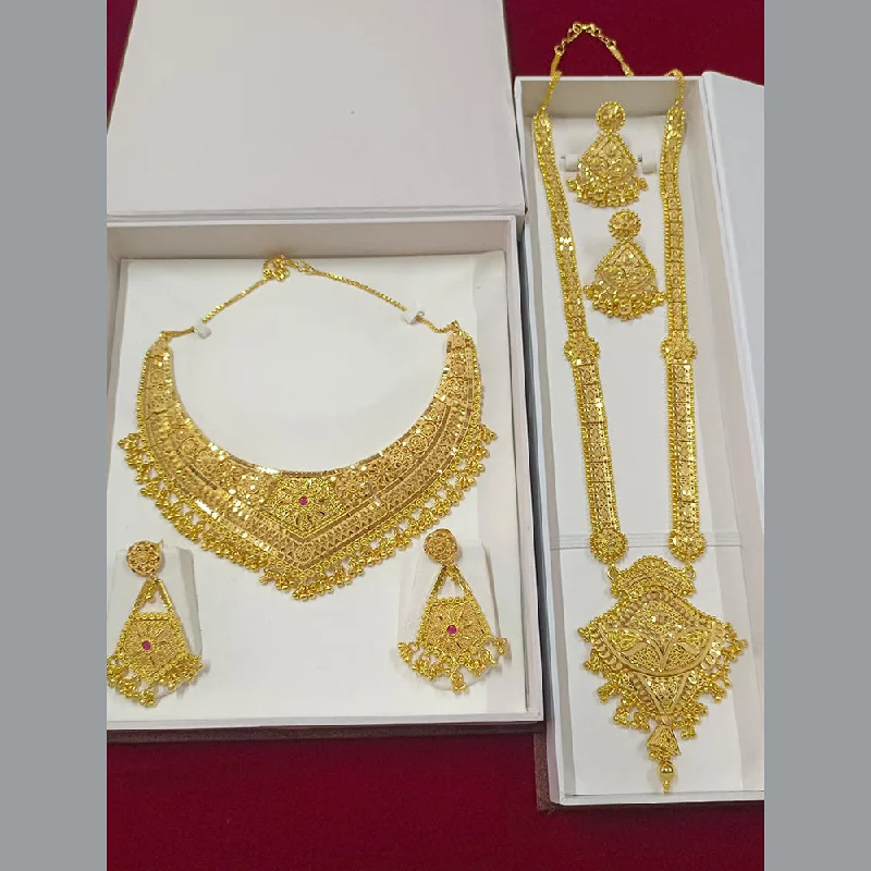 women’s pendant chain necklace-Pari Art Jewellery Forming Long And Short Necklace Set