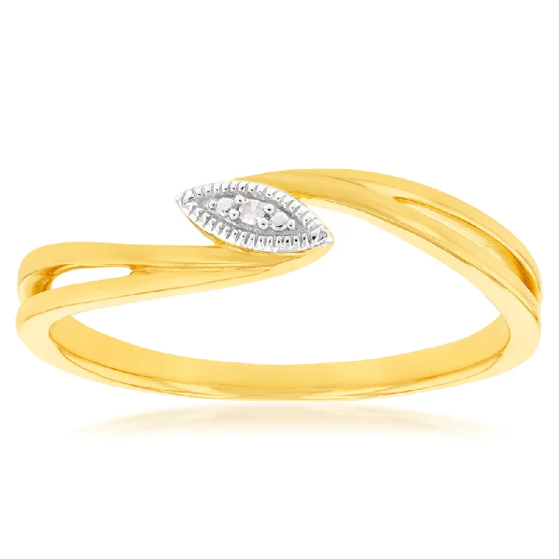 9ct Yellow Gold Diamond Ring