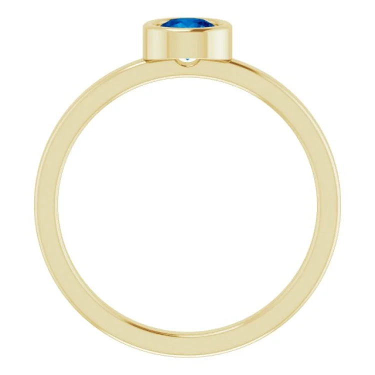 women’s men’s style rings-14K Yellow 4.5 mm Lab-Grown Blue Sapphire Ring