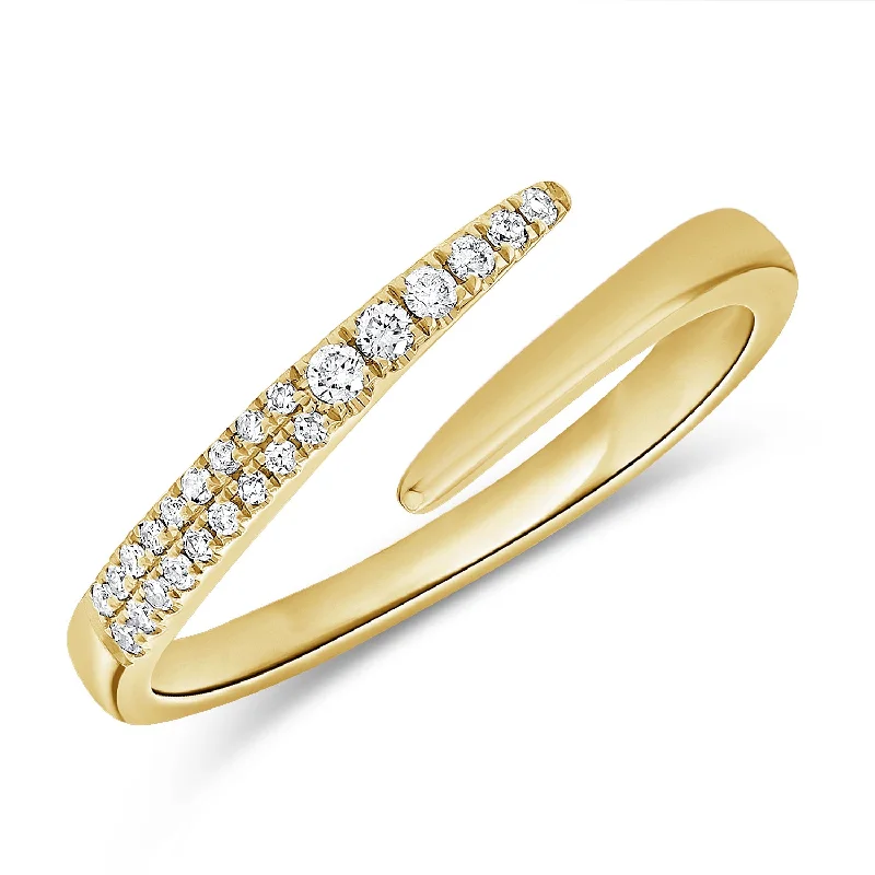 Unique Open & Wrap Diamond Ring made in 14K Gold