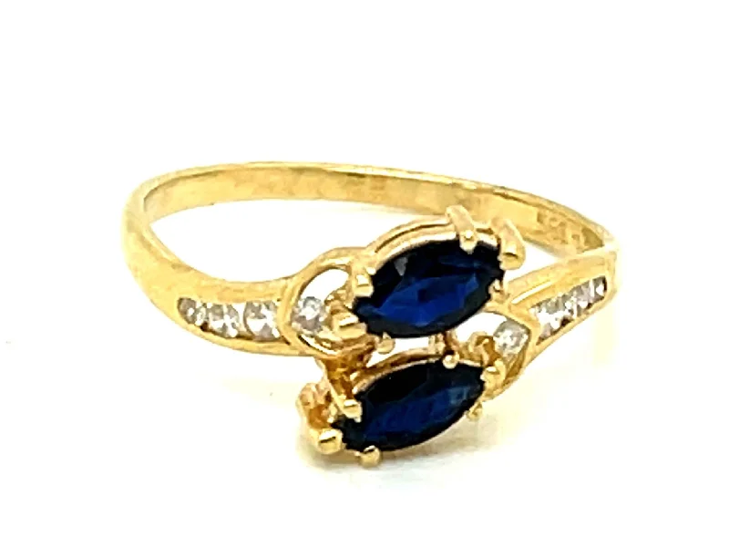 Sapphire and Diamond Ring in 14k Yellow Gold