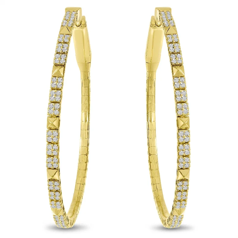 women’s large hoop earrings-PYRAMID DIAMOND FLEX HOOP EARRINGS E10513