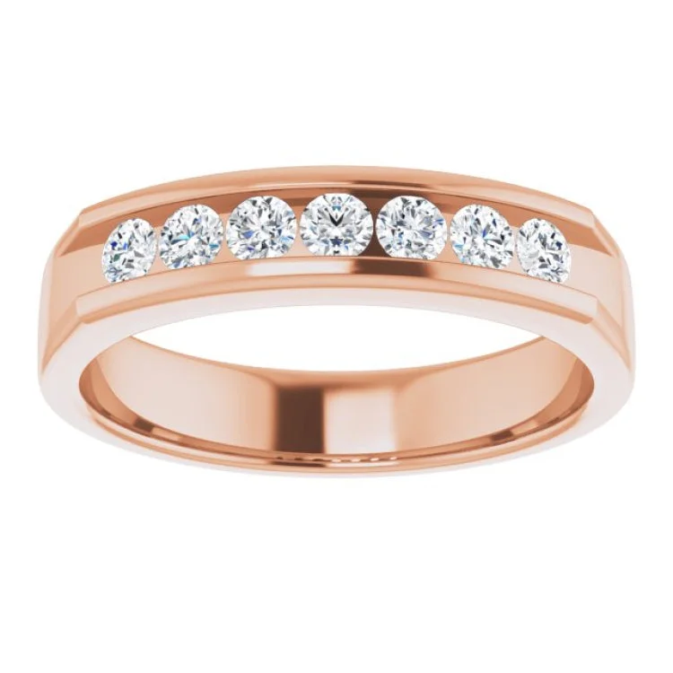 women’s rose gold wedding ring-14K Rose 1/2 CTW Natural Diamond Band