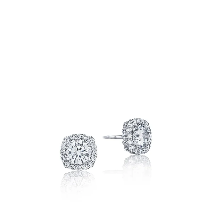 women’s custom earrings-Love Letters | Full Bloom Diamond Stud Earrings FE803CU65