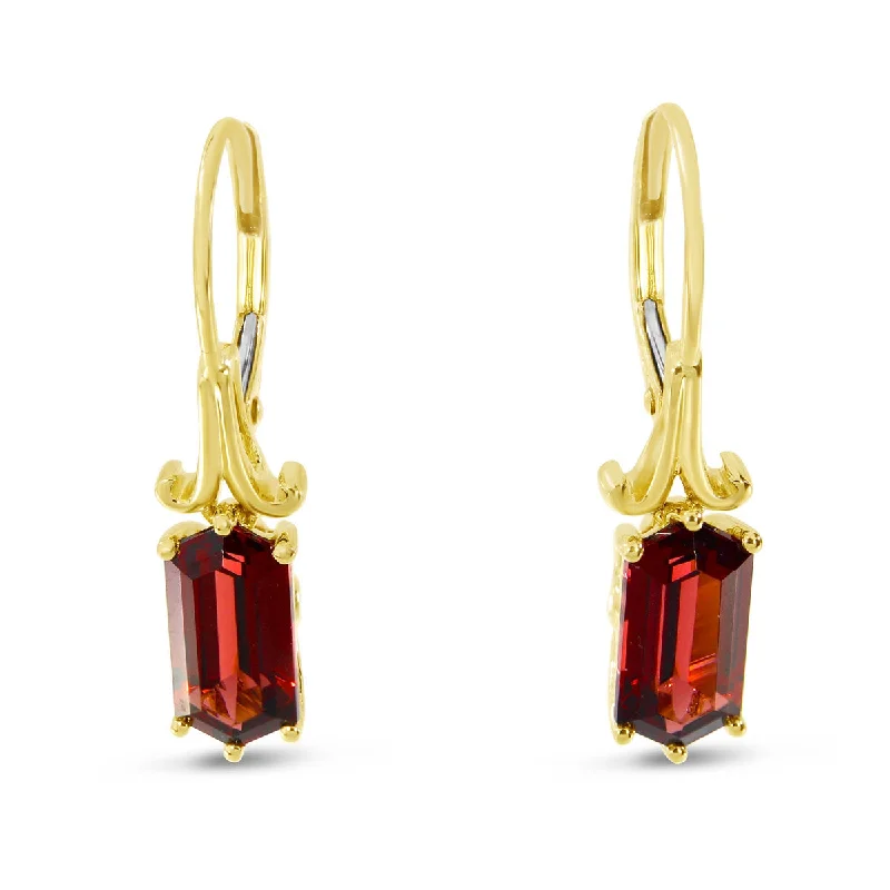 women’s 3-stone earrings-HEXAGON SEMI-PRECIOUS EARRINGS E4228