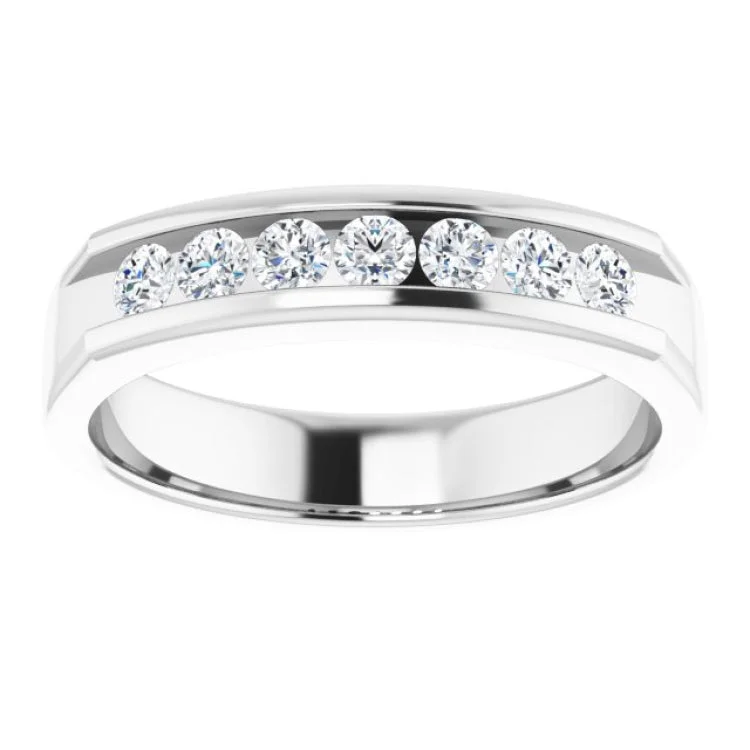 women’s oval ring-14K White 1/2 CTW Natural Diamond Band