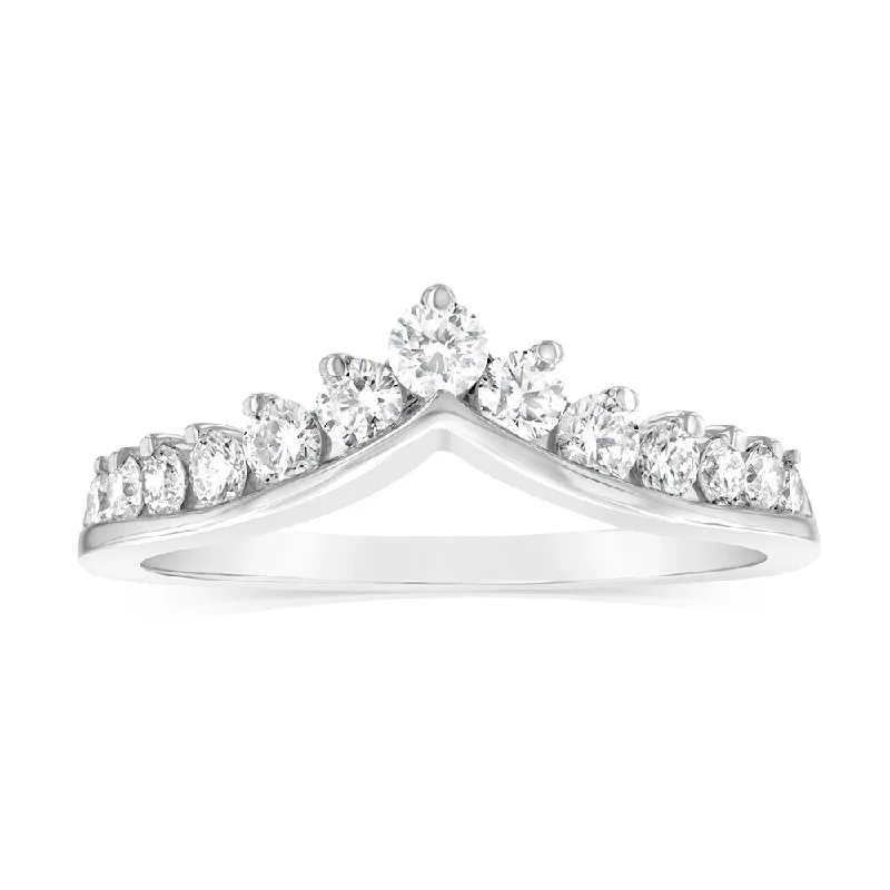 Luminesce Lab Grown 9ct White Gold 1/2 Carat Diamond Ring with 13 Brilliant Cut Diamonds