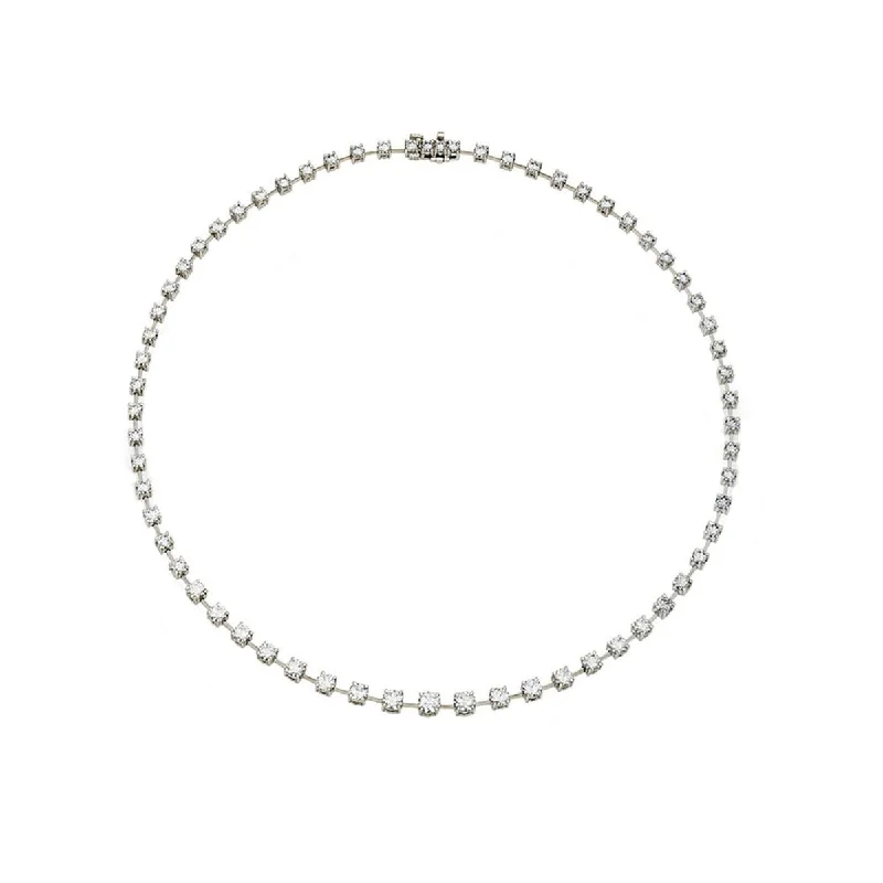 women’s white gold necklace-Platinum Diamond Necklace