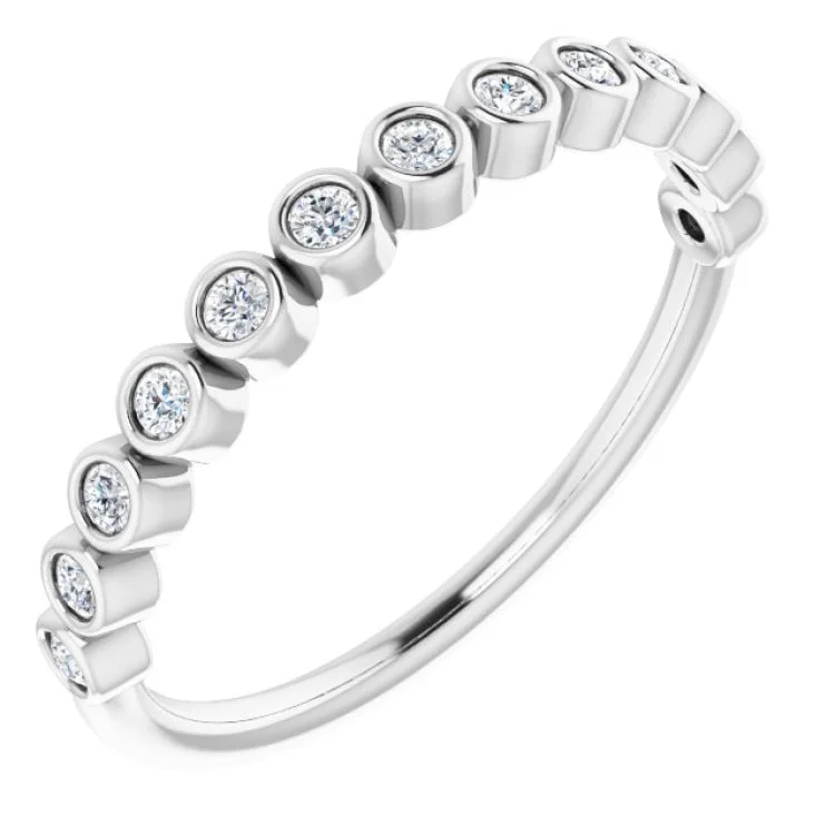 women’s stacking wedding rings-14K White 1/5 CTW Lab-Grown Diamond Anniversary Band