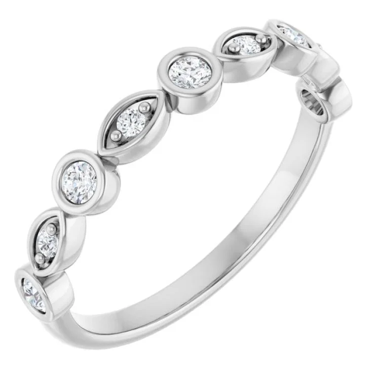 women’s men’s ring-14K White 1/5 CTW Lab-Grown Diamond  Anniversary Band