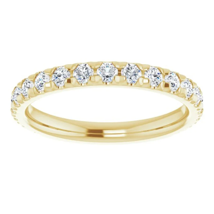 women’s vintage rings-14K Yellow 3/4 CTW Natural Diamond French-Set Anniversary Band