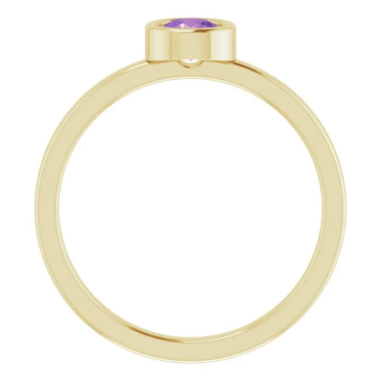 women’s bridal rings-14K Yellow 4.5 mm Natural Amethyst Ring