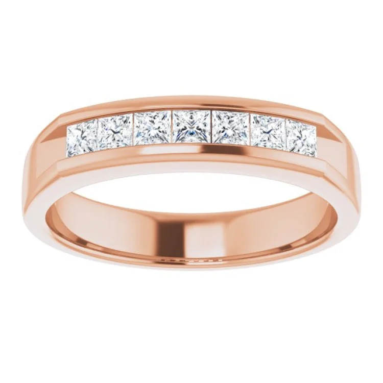 women’s custom rings-14K Rose 3/4 CTW Natural Diamond Band