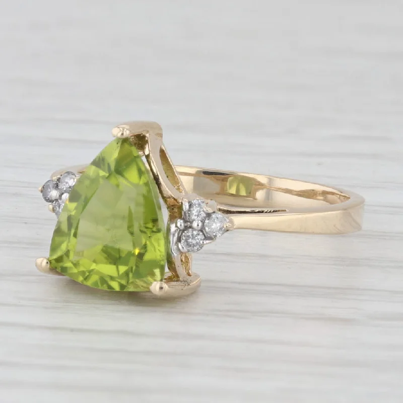 3.08ctw Peridot Diamond Ring 14k Yellow Gold Size 7.5