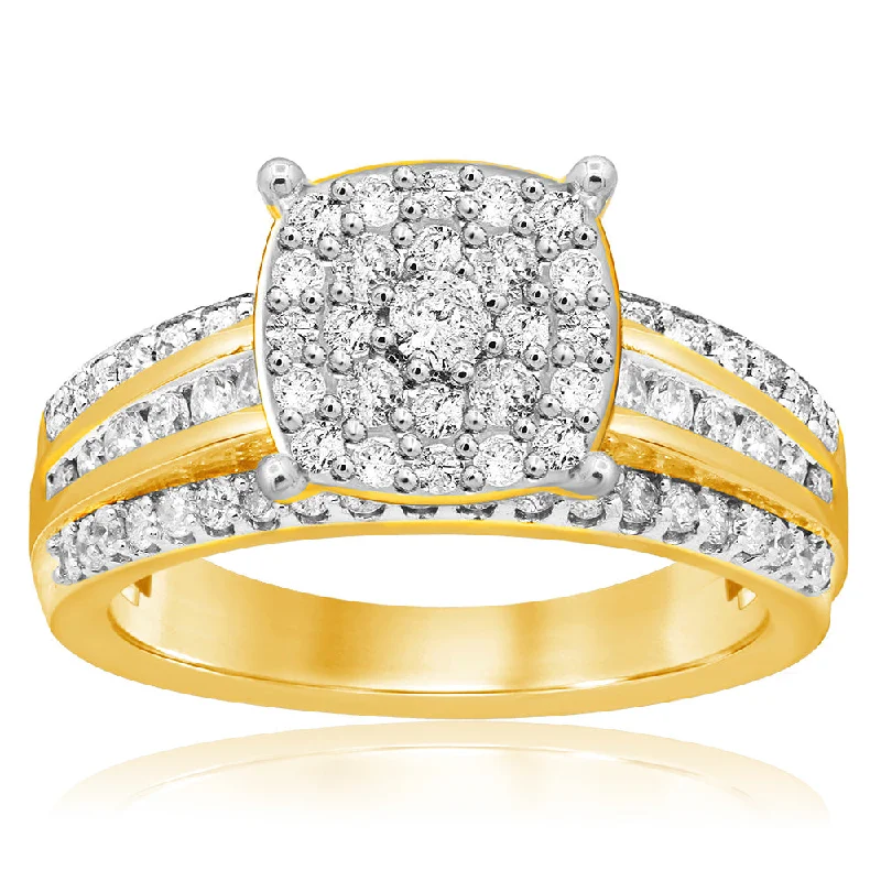 9ct Yellow Gold 1.00 Carat Diamond Ring