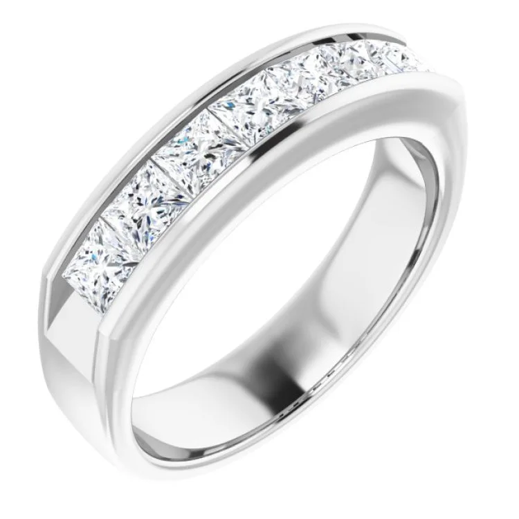 women’s vintage wedding rings-Platinum 1 3/4 CTW Natural Diamond Band