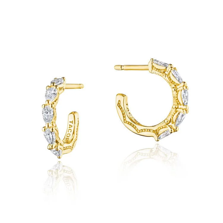 women’s oversized earrings-Stilla | Small Hoop Earrings in 18k Yellow Gold - 12.90mm FE827Y