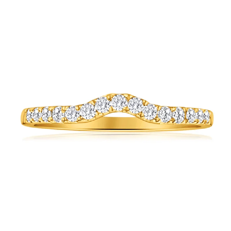 Flawless Cut 18ct Yellow Gold Diamond Ring With 15 Diamonds (TW-25-29PT)