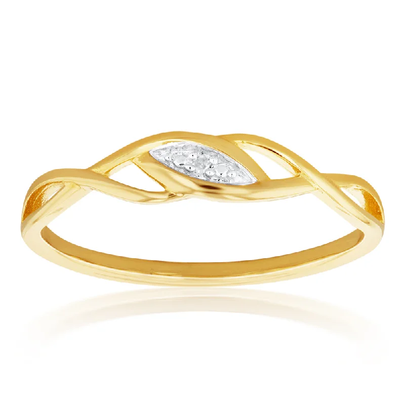 9ct Yellow Gold Brilliant HJ Colour Diamond Ring