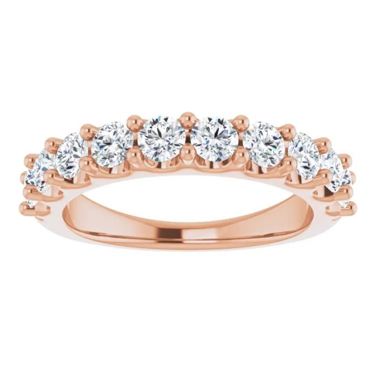 women’s birthstone rings-14K Rose 1 1/5 CTW Natural Diamond Anniversary Band