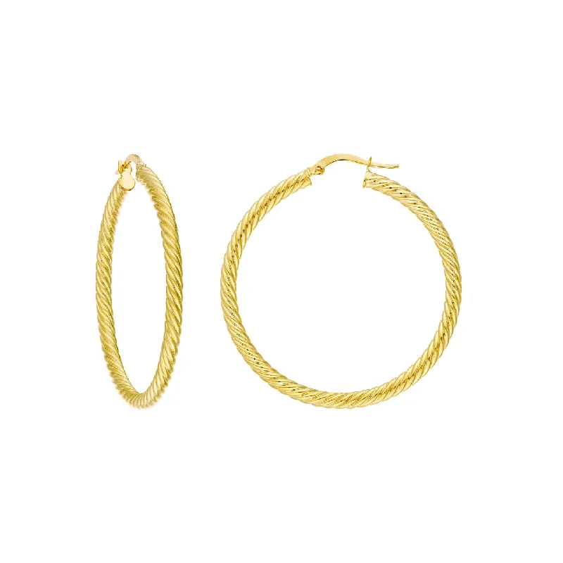 women’s round earrings-14K 40mm Rope Twist Hoop Earrings