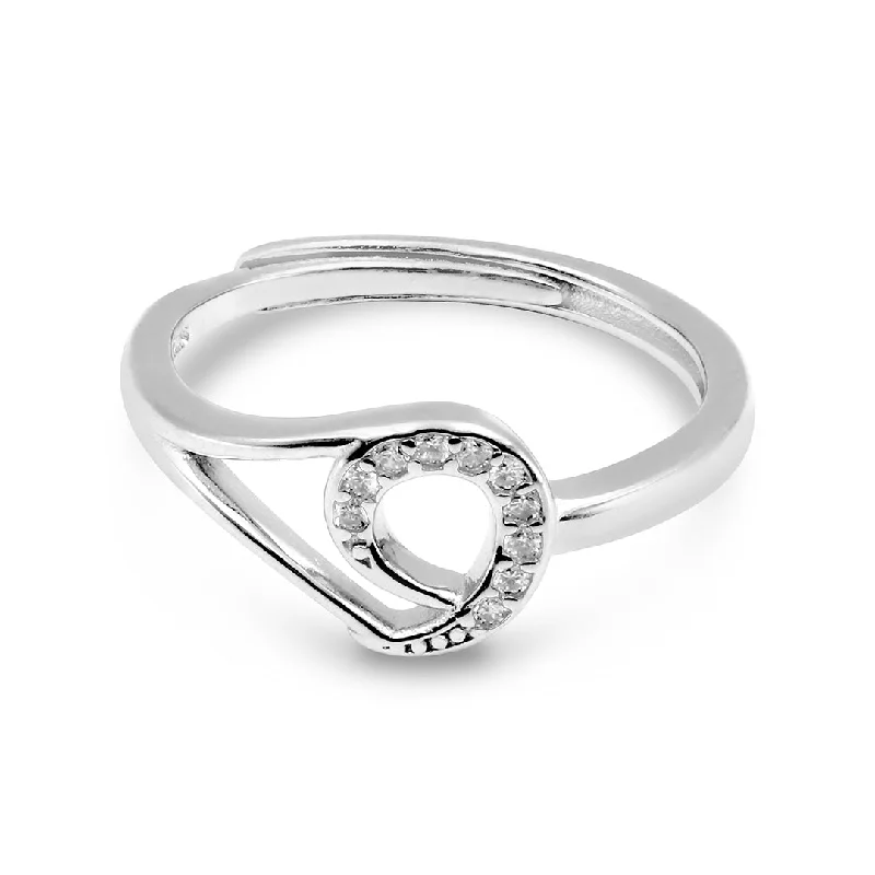 women’s sapphire wedding rings-Zarkan Minimal 925 Silver Loop Ring