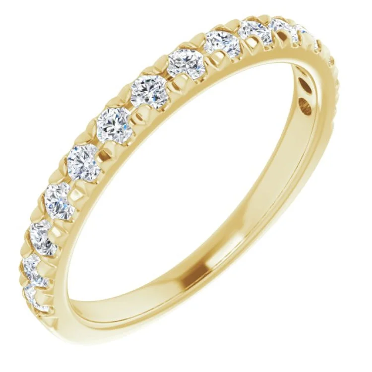 women’s multi-stone ring-14K Yellow 1/2 CTW Lab-Grown Diamond French-Set Anniversary Band