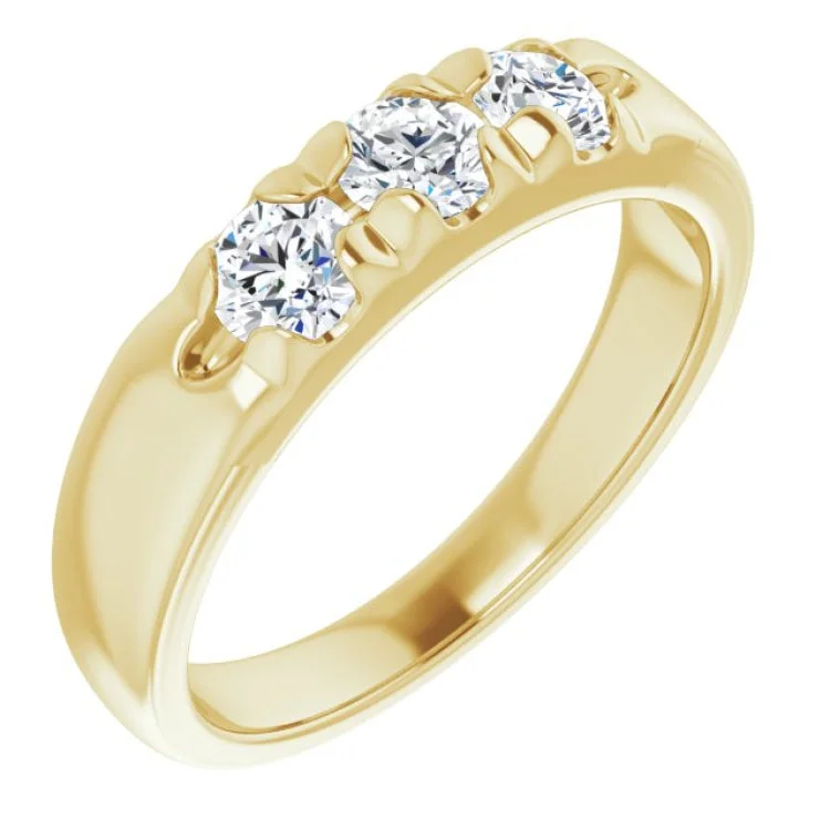 women’s sterling silver ring-14K Yellow 3/4 CTW Natural Diamond Anniversary Band