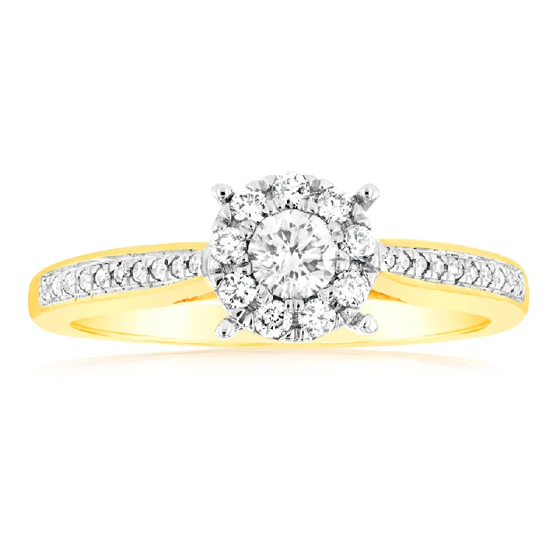 9ct Yellow Gold 1/3 Carat Diamond Ring