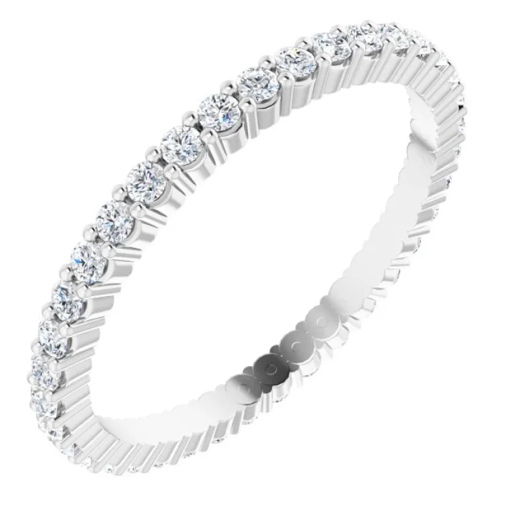 women’s sapphire ring-14K White 1/2 CTW Lab-Grown Diamond Eternity Band Size 6