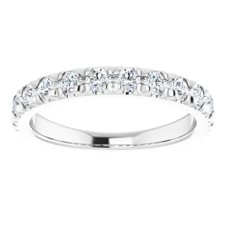 women’s statement rings-14K White 3/4 CTW Lab-Grown Diamond French-Set Anniversary Band