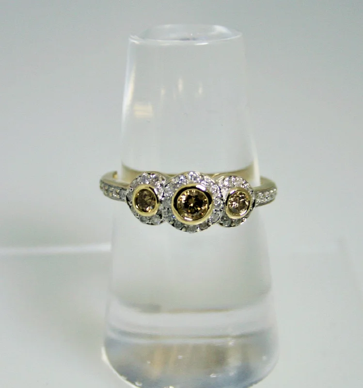 Yellow & White Diamond Ring 1 Carat TDW